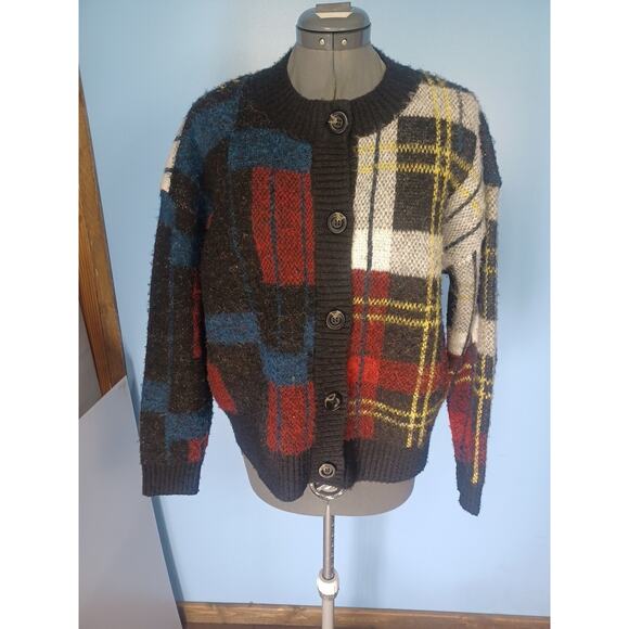 Anthropologie RD Style Conscious Multicolor Plaid Cardigan Sweater Size Large - Picture 6 of 8